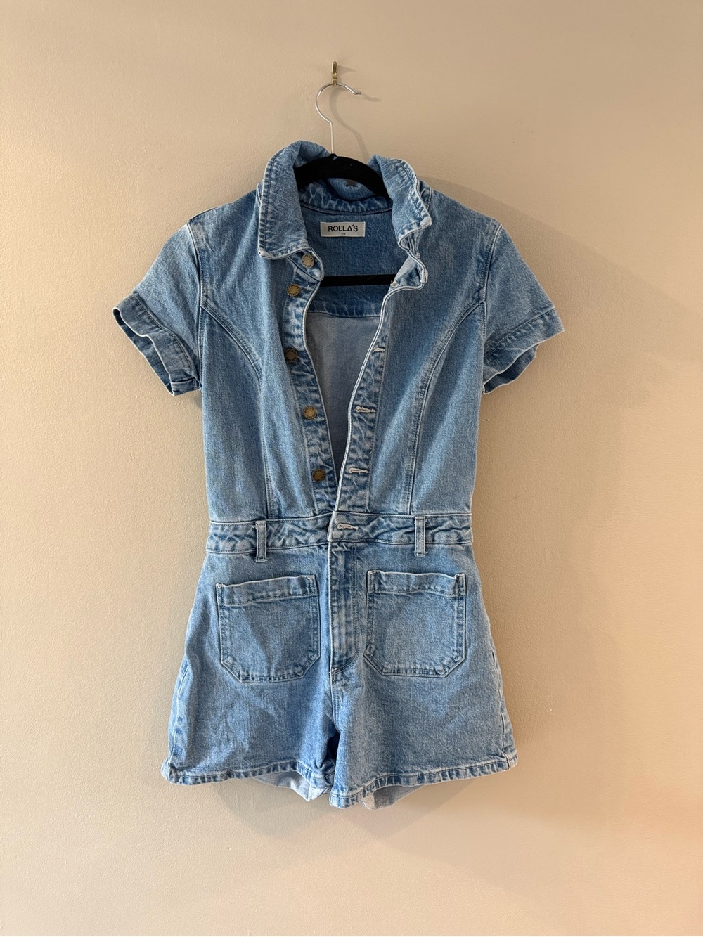 Rolla's Light Wash Denim Short Romper